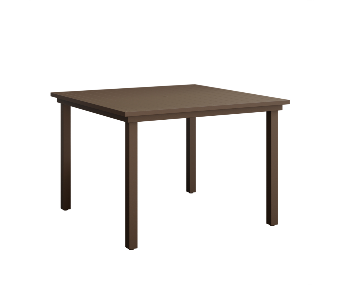 Vida 44" Square Dining Table, Aluminum Top